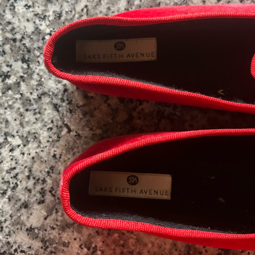 red velvet loafers approx size 6/6.5 - Picture 4 of 5